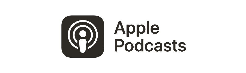 Apple podcasts logo on a black background media.